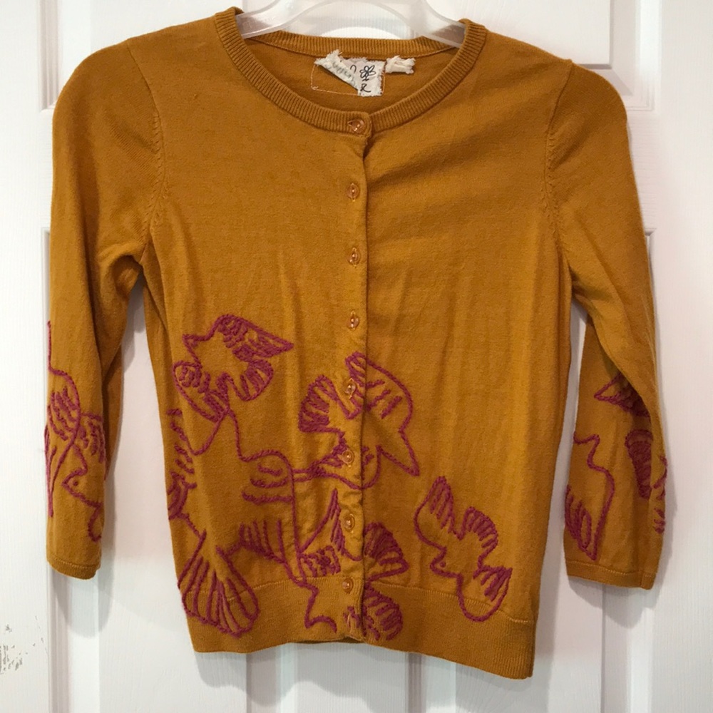 Anthropologie Embroidered Cardigan